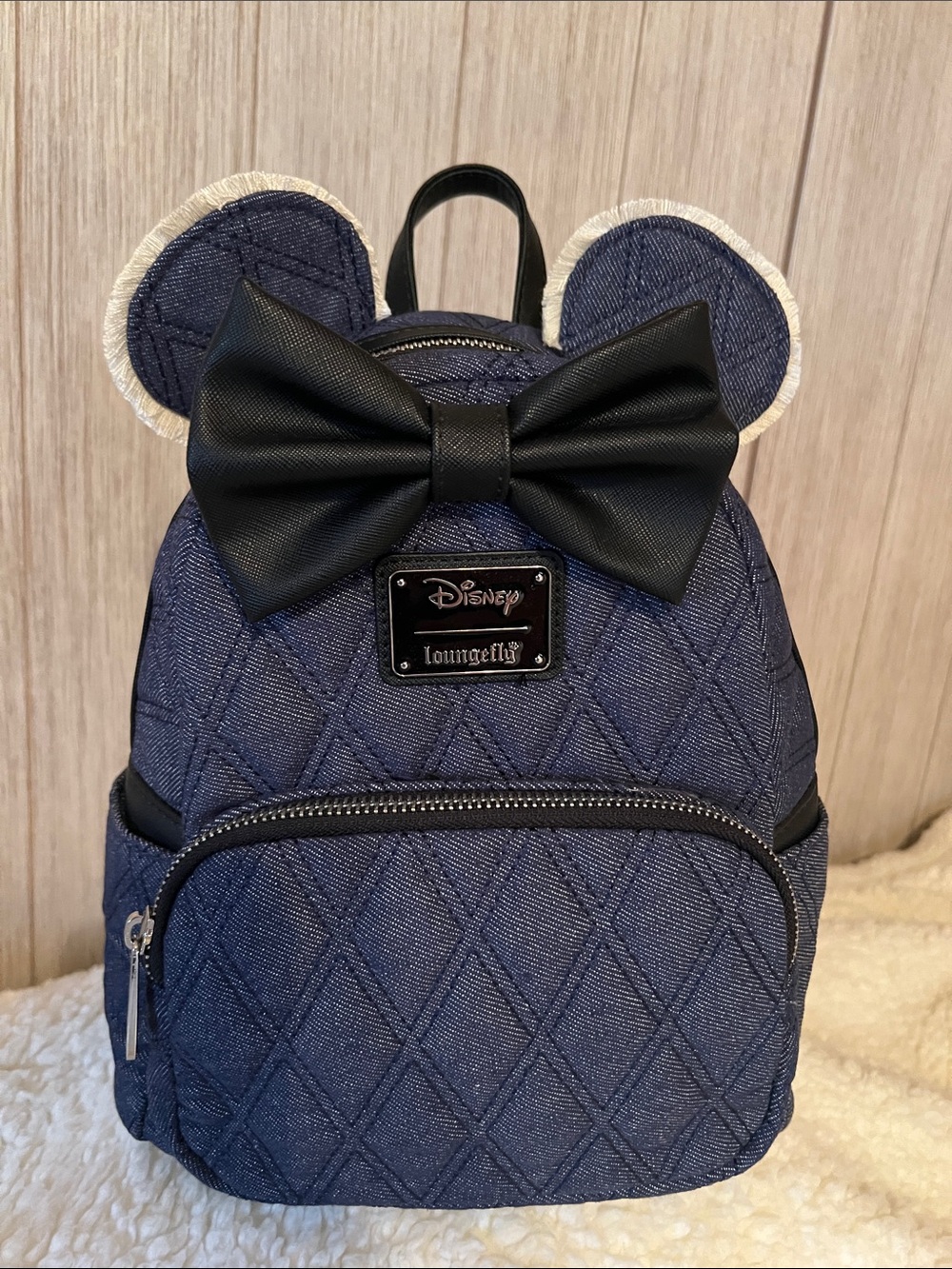 Disney Denim & Bow Loungefly Bag, NWT